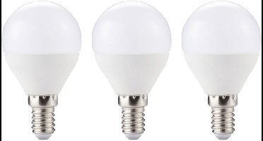Kobi LED Lamp Mini Bolvorm E14 6W - 470lm - 4000K - 230V - Voor Slaapkamer of Bijkeuken - 3 stuks
