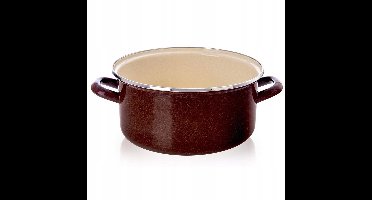 Bruine Emaille Pan 24 cm, 4L - Verzonden voor alle doeleinden