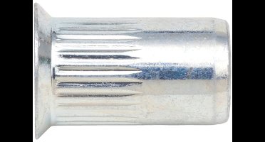Wurth - Verzonken kop A2 rvs gekartelde schacht open - Blindklinkmoer met verzonken kop en gekartelde schacht - x 100 st