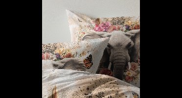 Zydante Dekbedovertrek Set 140x200/220cm – Dekbedhoes met Print – met 1 Kussensloop - Tusks & Petals