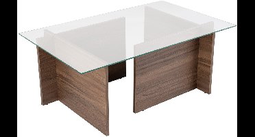 Skye Decor, Salontafel, Vetrino - Venezia Walnut, Gehard glas, Venezia walnoot, 105 x 65 x 40 cm