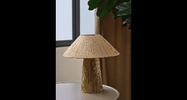 LEDVANCE DECOR tafellamp Bamboo Paper Hut, lampenkap van bamboepapier, 1-lichts, E27-fitting, biedt moderne verlichting voor thuis, lichtbron niet inbegrepen
