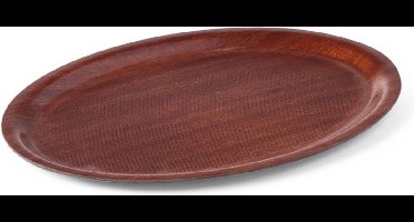 Amerbox Dienblad ovaal 290 x 210 mm - mahoniekleur - antisliplaag