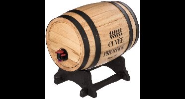 Secret de Gourmet Wijndispenser - Vat op verhoging - 5.5 liter - dranken - hout - 27 x 21 x 26 cm - Cadeau - Vaderdag - Moederdag