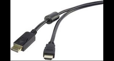 Renkforce RF-3301450 DisplayPort-kabel DisplayPort / HDMI Adapterkabel DisplayPort-stekker, HDMI-A-stekker 0.50 m Zwart
