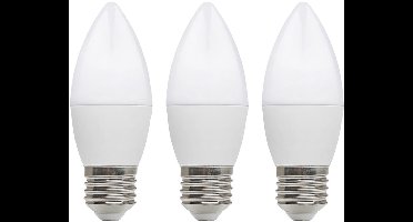 Kobi LED Lamp Kaarsvorm E27 8.5W - 806lm - 3000K - 230V - Voor Woonkamer, Plafondlamp of Wandverlichting - 3 stuks