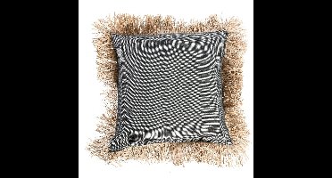 De Katoenen Bonita Kussenhoes - Naturel Zwart - 60x60