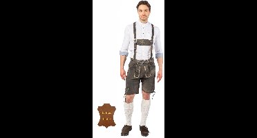 Lederhose Stone Grey Heren Echt Leer - Maat 52