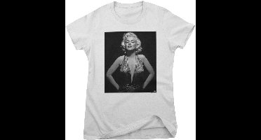 Marilyn Monroe Dames Fancy Low Cut Portra-it -Girly T-shirt RD-5-MM007-DTG