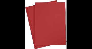 Karton - rood - A4 - 21x29,7cm - 220 grams - Creotime - 10 vellen