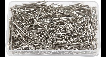 Kopspelden, L: 16 mm, dikte 0,65 mm, ca. 500 stuk, zilver, 35 gr/ 1 doos