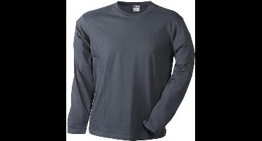 James and Nicholson - Heren Medium Lange Mouwen T-Shirt (Donkergrijs)