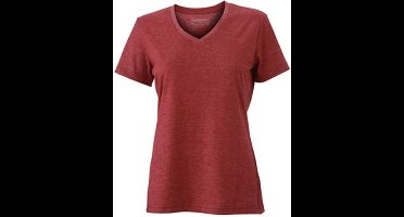 James and Nicholson Dames/dames Heather T-Shirt (Wijn rood gemêleerd)
