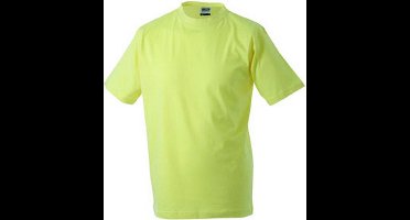 James and Nicholson Unisex Zware Ronde Tee (Lichtgeel)