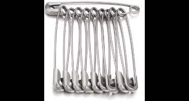 Veiligheidsspelden - Naai Accessoire - Multifunctioneel - Safety Pins - 12 Stuks - 5CM - Zilverkleurig