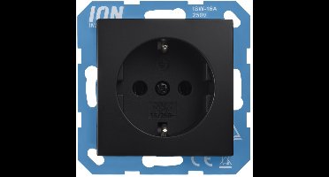 ION | Wandcontactdoos | RA | Mat Zwart - E1 Serie