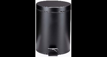 Dirt Devil Pedaalemmer 12 Liter - Prullenbak met Pedaal en Uitneembare Binnenemmer - Mat Zwart Gepoedercoat Metaal - Ø25x40 cm - Voor Keuken, Badkamer en Kantoor