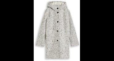 Tom Tailor Denim - Bouclé-wollen jas met capuchon - Maat XS - white black boucle