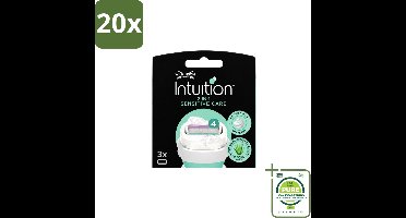 20 x Wilkinson – Scheermesjes – Intuition Dry Skin Sensitive Care – 3 Scheermesjes - Grootverpakking - Vaatwasstrips - Gevoelige Huid - Scheermesjes - Aloe Vera - Vitamine E - Verzorging