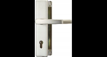 Abus KLT512 Deurbeslag met Dubbele Klink, Nieuw Zilver