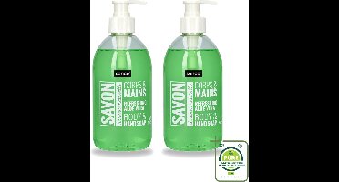 2 x Sence - Refreshing Aloe Vera - Handzeep - Savon - 500 ml - Grootverpakking - Vaatwasstrips - Aloe Vera Handzeep - Handverzorging - Frisse Handen - Hydraterende Handzeep - Mild Handzeep