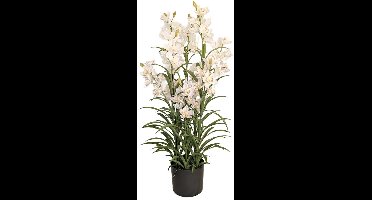 Cymbidium Kunstplant 125 cm - Wit