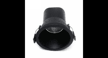 LED inbouwspot zwart | Ø90mm | Verdiept | 9 Watt | Enkel | Rond
