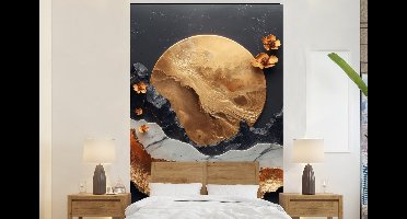Behang - Fotobehang Kunst - Goud - Modern - Abstract - Breedte 160 cm x hoogte 240 cm