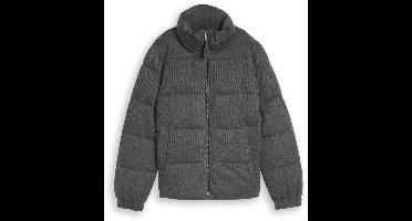 Tom Tailor Denim - Gezellig pufferjack met opstaande kraag - Maat S - dark coal grey melange