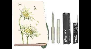 Kaweco - Bekking & Blitz - Schrijfwarenset - NOTEBOOK KLEIN 9,5X15 harde kaft groen - Rollerbal Light Green - vullingen zwart
