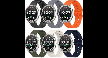 Solidchoice - Set van 6 Silicone Armbanden voor Smartwatches, 20mm
