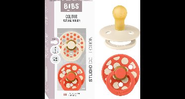 BIBS Colour Fopspeen - 0-6 mnd - 2-pack - Rond - Ivory/Tango