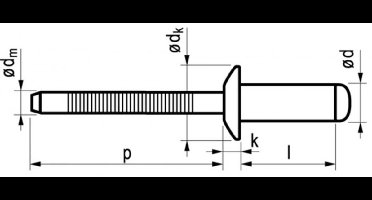 Masterfix blindklinknagel 3,2x8mm RVS (Per 500 stuks)