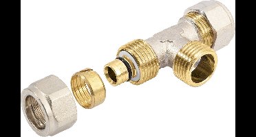 Bonfix Alu-knel messing knelkoppeling T-stuk 20mm met 1/2 buitendraad FRF