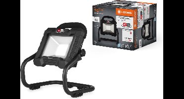 LEDVANCE werklamp met draaibare kop, werkt op batterijen, compatibel met Power for all Alliance, 3 niveaus dimbaar, 15W, 1300lm, 6500K, 840 koud daglicht, zwart aluminium, IP20