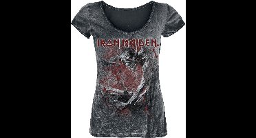 Iron Maiden Fear Of The Dark Vintage Dames T-shirt - zwart/used look - 3XL
