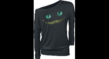 Alice In Wonderland Cheshire Cat - Smile Dames Shirt met lange mouwen - zwart - 3XL