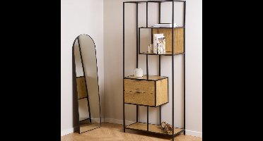 Giga Living Boekenkast Varven - Naturel - 77x35x185cm