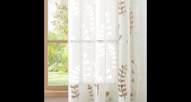 Boraboi ® Gezellige en Transparante Gordijnen met Oogjes voor Slaapkamerdecoratie, Set van 2, 290 x 140 cm, Wit