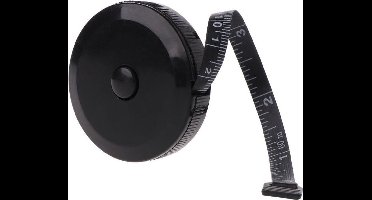 Scoby - Rolmaat - Meetlint voor Lichaam - Omtrekmeter - Kleding Meetband - Uitrolbaar 1.5 Meter - Zwart