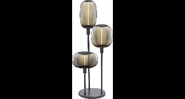 LEDVANCE DECOR STICK FLOOR grondlamp, 3 x E27, donkergrijs, edelstaal, ind. verlichtingsscenario's, ideaal voor woonruimtes, schakelaar met voetbediening, modern ontwerp, E27-lampvoet, decoratief