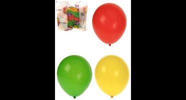 50x Carnaval Ballonnen rood geel groen – 10inch.