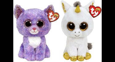 Ty - Knuffel - Beanie Buddy - Cassidy Cat & Pegasus Unicorn