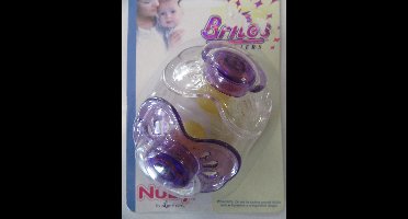 Nuby - Fopspeenset - 2 Pack - rubber - latex +6 - Paars