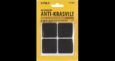 Stolz - Anti-krasvilt zelfklevend - Krasviltjes - Vierkant - Vloer- en meubelbeschermers - 8 stuks - 4 x 4 cm