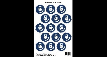 Pictogram sticker M038 - Motor starten - Ø50 mm - 15 stickers op 1 vel