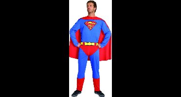 Dc Comics Verkleedpak Superman Heren Polyester Blauw/rood 3-delig Maat Xl