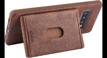 UNIQ Accessory Galaxy S10 Kunstleer Backcover hoesje met portemonnee - Bruin (S10)