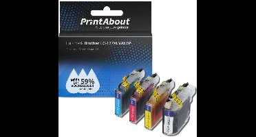 PrintAbout - Inktcartridge / Alternatief voor de Brother LC-127XLBK / 4 Kleuren