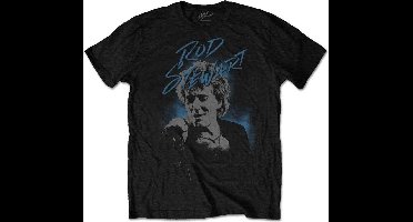 Rod Stewart Heren Tshirt -M- Scribble Photo Zwart